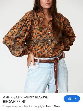 Antik Batik Printed Fanny Blouse